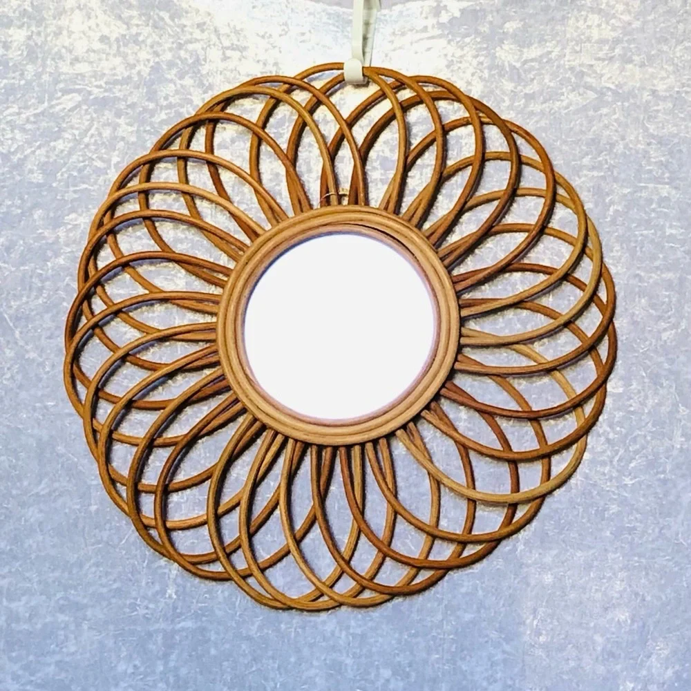 Large Round Rattan Mirror 22.5”